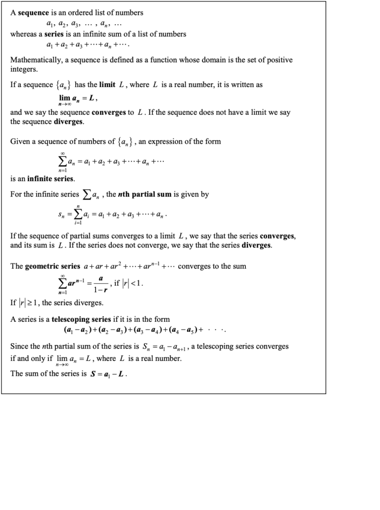 Sequences and Series in Infinite Sequences and Series